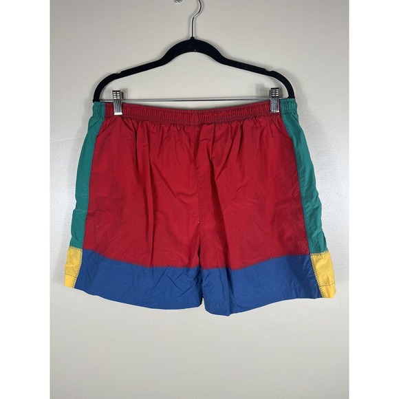 VTG 90s Nylon Swim Trunks Colorful Size Medium Mens - Picture 2 of 2